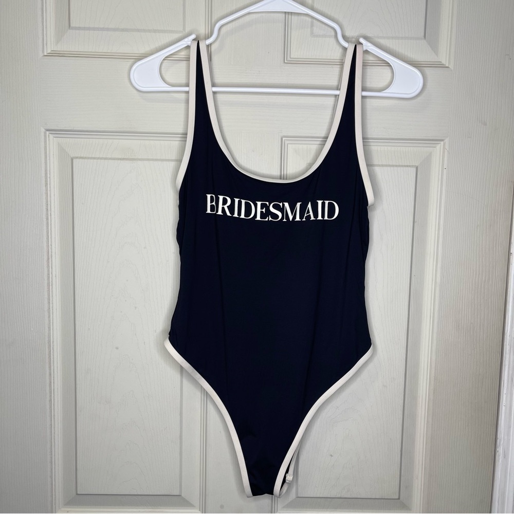 WeWoreWhat Piped Scoop One Piece swimsuit Sz M